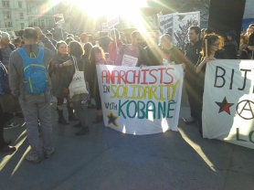 Another Anarchist banner at the Kobane solidarity rally in Lon