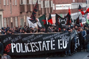 Black Bloc against the EU, possibly a section of the 