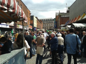 Section of the crowd of supporters in Moore Street 